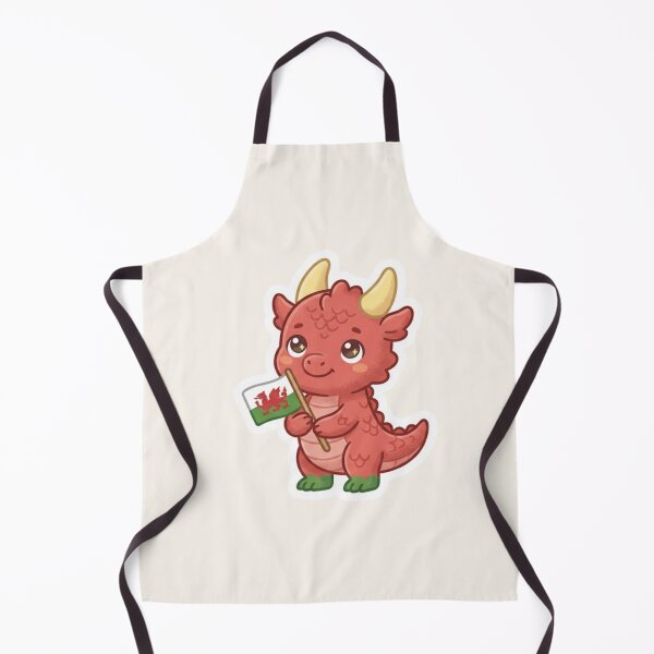 Item preview, Welsh Dragon with Flag – Cymru Pride Kawaii designed and sold by Cerys-GS.