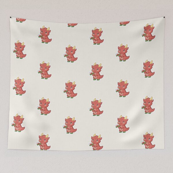 Item preview, Welsh Dragon with Flag – Cymru Pride Kawaii designed and sold by Cerys-GS.