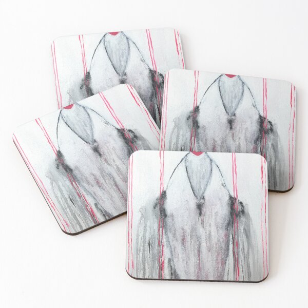 Item preview, Minimalist White and Pink Abstract Figure Painting designed and sold by Gela Mikava.