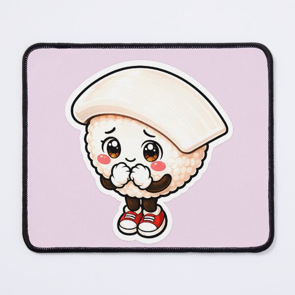 Item preview, Shy Squid Sushi Mascot Sticker designed and sold by OddGarage.