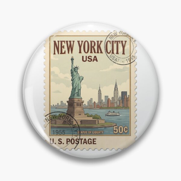 Item preview, Vintage Statue Of Liberty New York Travel Stamp designed and sold by k3rstman1.