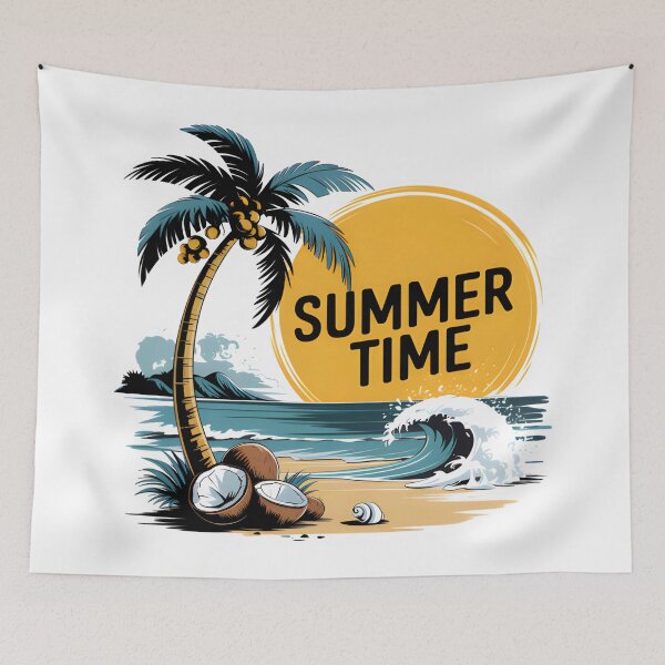 Item preview, Summer Time Tropical Beach | Palm Tree Ocean Waves Vacation Design designed and sold by Awarrie.