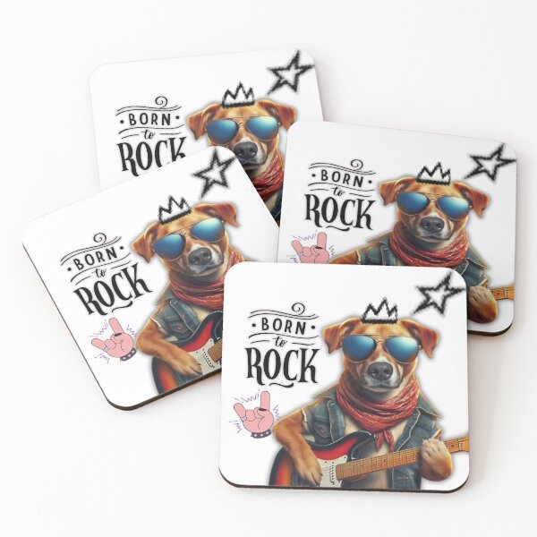 Item preview, Born To Rock Dog Guitarist Graphic  designed and sold by Soluna Studio.