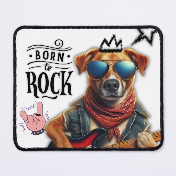 Item preview, Born To Rock Dog Guitarist Graphic designed and sold by Soluna Studio.