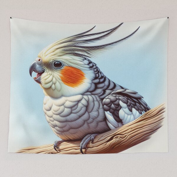 Item preview, Cockatiel on a branch designed and sold by GameCraftedShop.