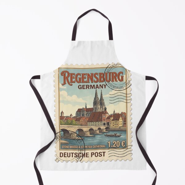 Item preview, Regensburg Germany Travel Stamp Stone Bridge Cathedral designed and sold by k3rstman1.