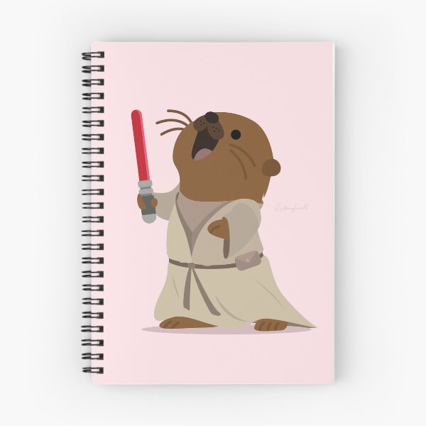 Artikelvorschau, Niedlicher Otter-Jedi mit rotem Lichtschwert – Illustration eines Sternen-Weltraumkriegers entworfen und verkauft von LudmylArt.