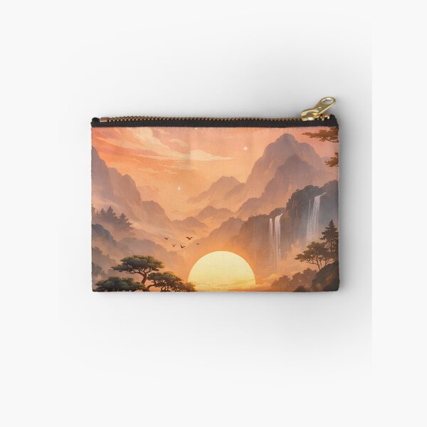 Item preview, Aesthetic Sunset Mountain Waterfall Landscape designed and sold by Freestyle Shop.