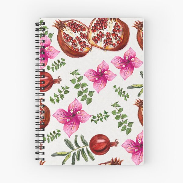 Item preview, Mykonos Pomegranate & Pink Bougainvillea Seamless Pattern designed and sold by Cobalt & Stone Art.