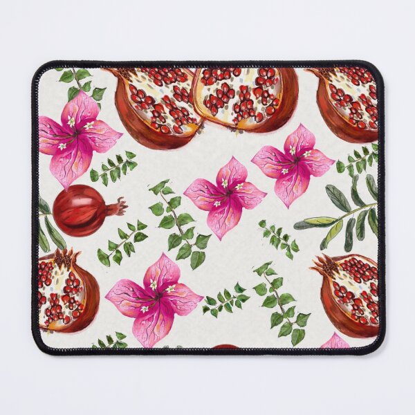 Item preview, Mykonos Pomegranate & Pink Bougainvillea Seamless Pattern designed and sold by Cobalt & Stone Art.