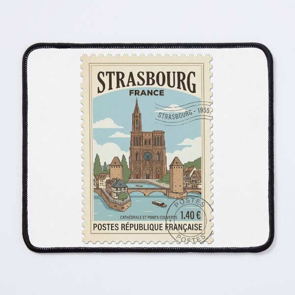 Item preview, Vintage Strasbourg France Cathedral Travel Stamp designed and sold by k3rstman1.