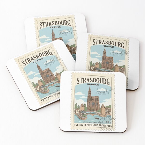 Item preview, Vintage Strasbourg France Cathedral Travel Stamp designed and sold by k3rstman1.
