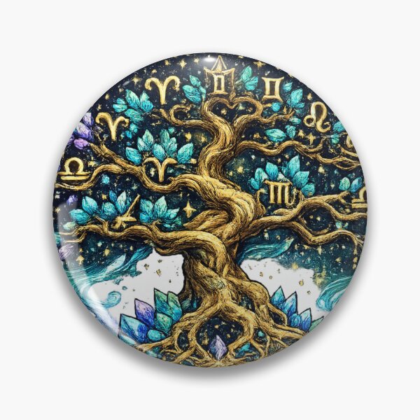 Item preview, Mystical Zodiac Tree of Life | Celestial Astrology Crystal Fantasy Art Sticker T-Shirt designed and sold by irfanshikh.