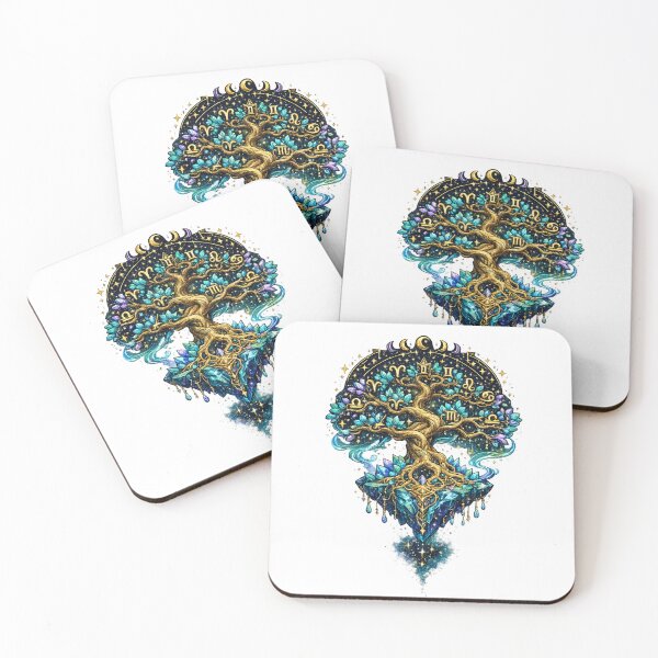 Item preview, Mystical Zodiac Tree of Life | Celestial Astrology Crystal Fantasy Art Sticker T-Shirt designed and sold by irfanshikh.