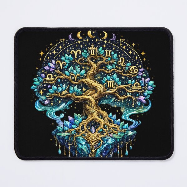 Item preview, Mystical Zodiac Tree of Life | Celestial Astrology Crystal Fantasy Art Sticker T-Shirt designed and sold by irfanshikh.