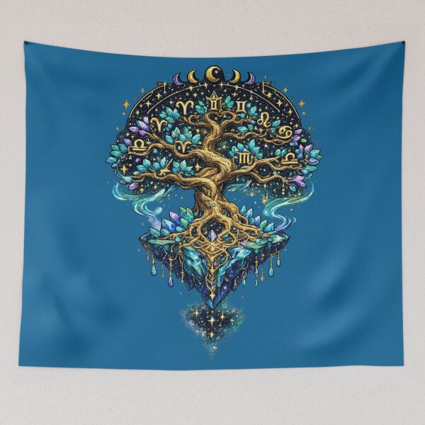 Item preview, Mystical Zodiac Tree of Life | Celestial Astrology Crystal Fantasy Art Sticker T-Shirt designed and sold by irfanshikh.