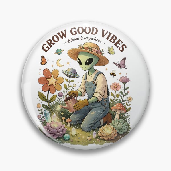 Item preview, Grow Good Vibes Alien Gardener designed and sold by NatalieJeans.
