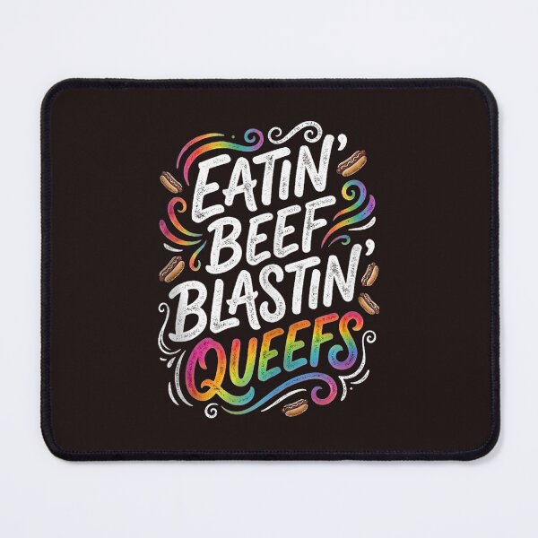 Item preview, Eatin Beef Blastin Queefs Funny BBQ Meme Vintage Typography Graphic designed and sold by mari-kayden.