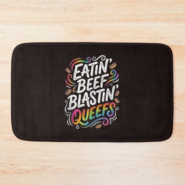Item preview, Eatin Beef Blastin Queefs Funny BBQ Meme Vintage Typography Graphic designed and sold by mari-kayden.