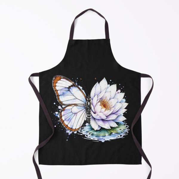 Item preview, Water Lily Butterfly Watercolor Illustration designed and sold by ColorSplash123.
