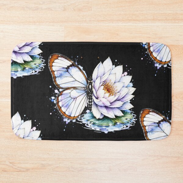 Item preview, Water Lily Butterfly Watercolor Illustration designed and sold by ColorSplash123.
