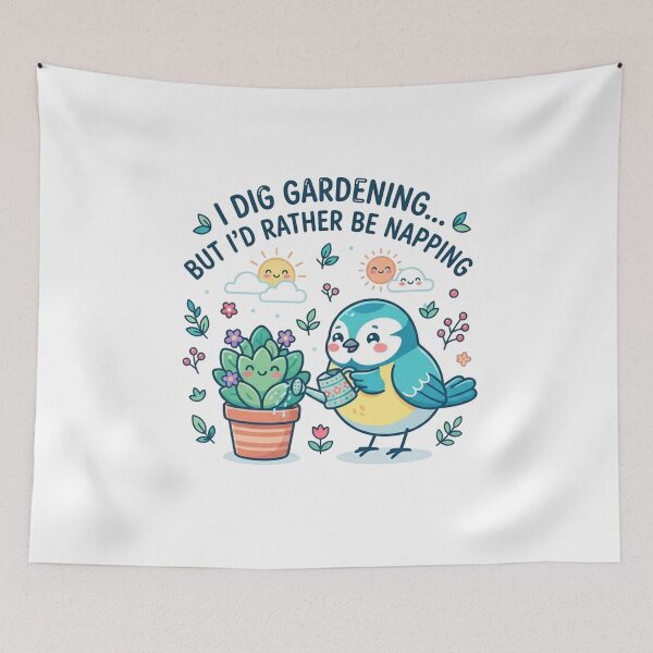 Item preview, Cute Gardening Bird Napping Plant Lover designed and sold by Owcomm.