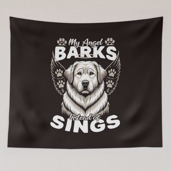 Item preview, Great Pyrenees My Angel Barks Instead of Sings Dog Memorial Vintage designed and sold by mari-kayden.