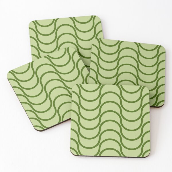 Item preview, ​Olive Green Retro Wavy Lines Minimalist Seamless Pattern designed and sold by ​Jyoti Digital Artist.