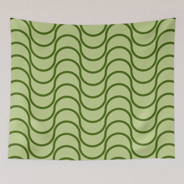 Item preview, ​Olive Green Retro Wavy Lines Minimalist Seamless Pattern designed and sold by ​Jyoti Digital Artist.