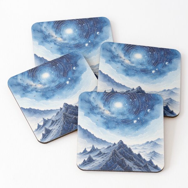 Item preview, A cosmos awakens above frosty peaks. designed and sold by Mianku | Für das Leben.
