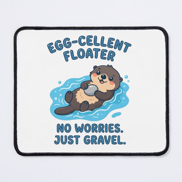 Item preview, Cute Funny Otter Floating With Gravel designed and sold by Owcomm.