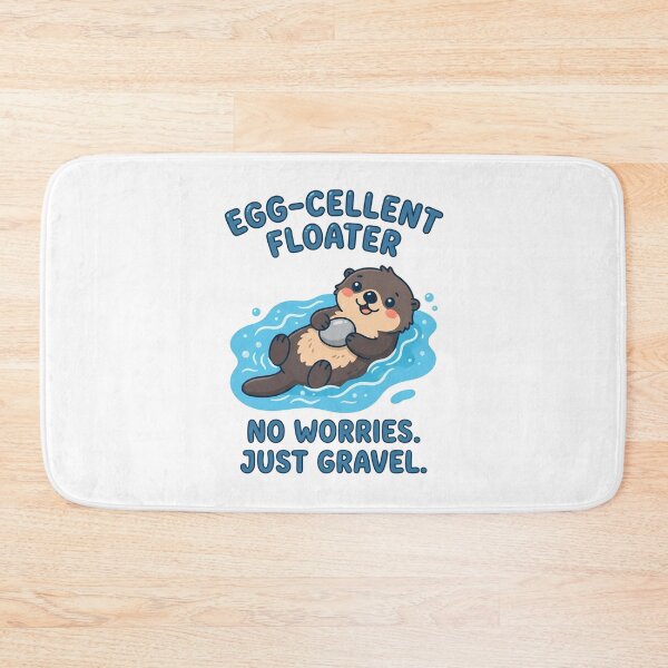 Item preview, Cute Funny Otter Floating With Gravel designed and sold by Owcomm.