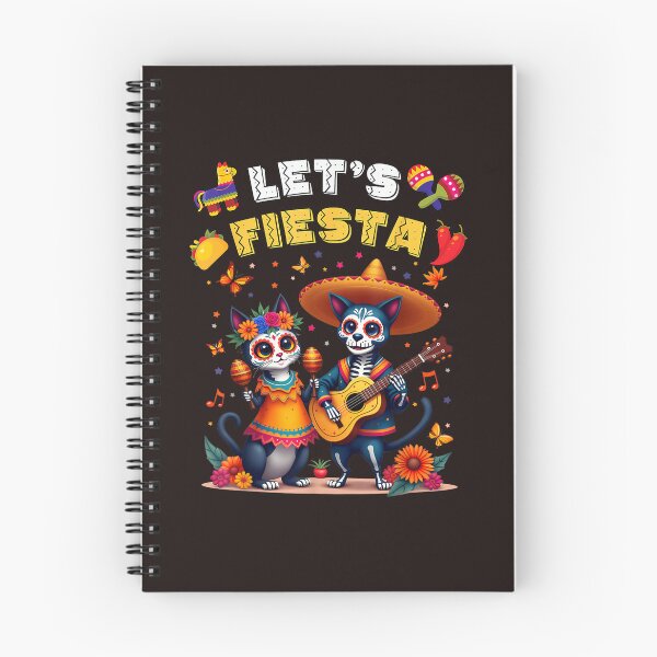 Item preview, Let's Fiesta Sugar Skull Cat Dog Day of the Dead Retro Halloween Art designed and sold by mari-kayden.