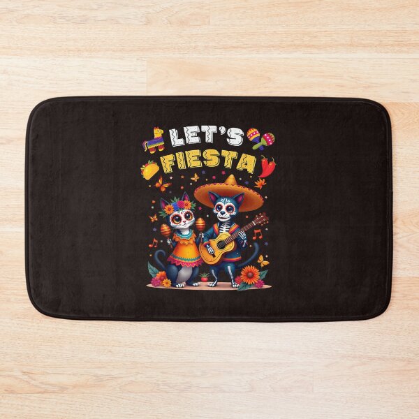 Item preview, Let's Fiesta Sugar Skull Cat Dog Day of the Dead Retro Halloween Art designed and sold by mari-kayden.