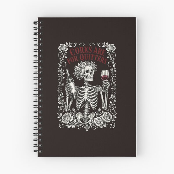 Item preview, Corks Are For Quitters Funny Wine Lover Skeleton Gothic Vintage Graphic designed and sold by mari-kayden.