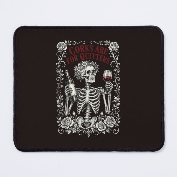 Item preview, Corks Are For Quitters Funny Wine Lover Skeleton Gothic Vintage Graphic designed and sold by mari-kayden.