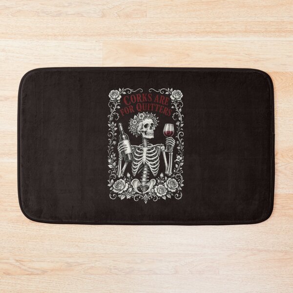 Item preview, Corks Are For Quitters Funny Wine Lover Skeleton Gothic Vintage Graphic designed and sold by mari-kayden.