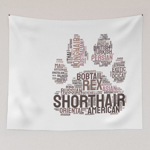 Item preview, Cat Paw Breeds Typography Silhouette Design designed and sold by AyfuDesigns.