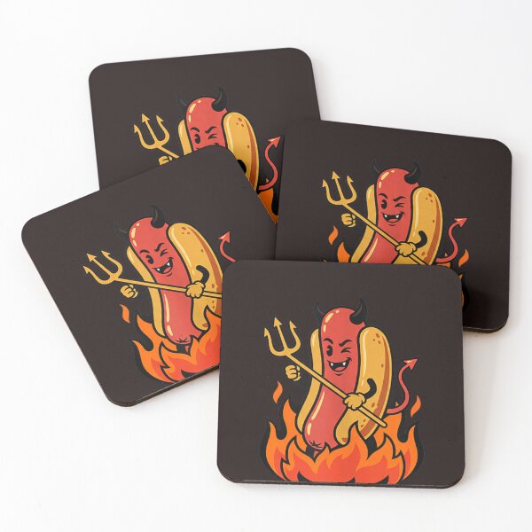 Item preview, Funny Devil Hot Dog Halloween Cute Spicy Food Vintage Graphic designed and sold by mari-kayden.