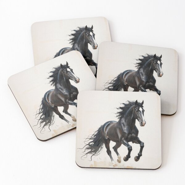 Item preview, Elegant Galloping Horses - Black horse 2 designed and sold by Lucia Amaris Art.