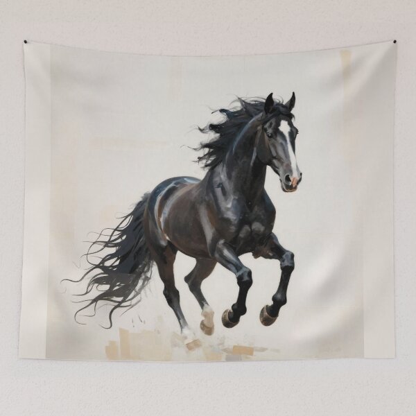 Item preview, Elegant Galloping Horses - Black horse 2 designed and sold by Lucia Amaris Art.