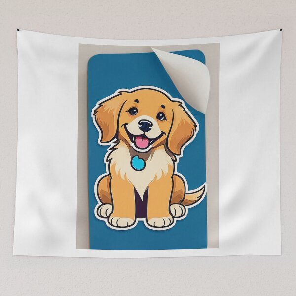 Item preview, Animals - Young Golden Retriever, Colorful Kids Illustration designed and sold by World-Pets.