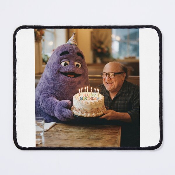Item preview, Danny devito grimace Ronald mcdonald mcdonalds meme memes funny parody christmas birthday designed and sold by CheeseBlueprint.