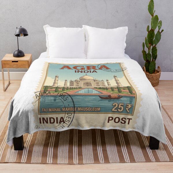 Item preview, Vintage Taj Mahal Agra India Travel Stamp designed and sold by k3rstman1.
