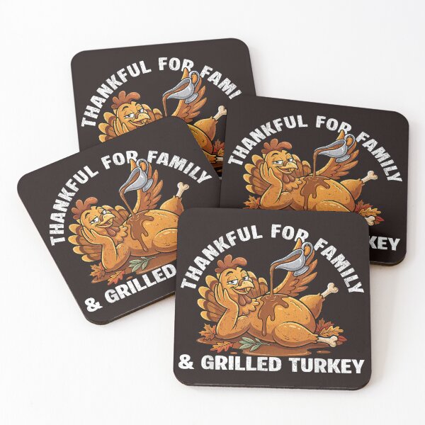 Item preview, Funny Thanksgiving Turkey Thankful for Family Grilled Turkey Vintage Humor designed and sold by mari-kayden.