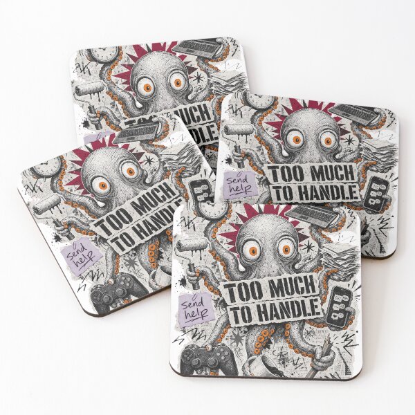 Item preview, Overwhelmed Octopus Eight Arms Chaos Streetwear Graphic Tee designed and sold by KIDEnia.