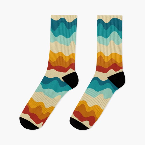 Item preview, Retro 70s Wavy Sunset Aesthetic Ocean Waves Pattern designed and sold by Zaya_art.