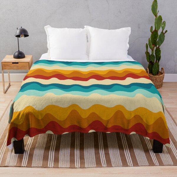Item preview, Retro 70s Wavy Sunset Aesthetic Ocean Waves Pattern designed and sold by Zaya_art.