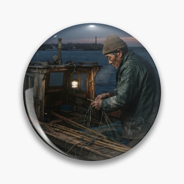Artikelvorschau, Der alte Mann und das Meer – Aufbruch im Morgengrauen | Traditionelle koreanische Fischerkunst entworfen und verkauft von SOOstudio73.