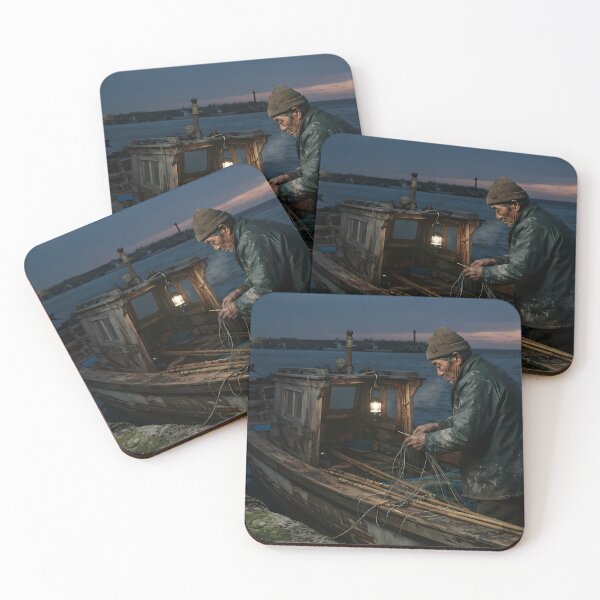 Item preview, The Old Man and the Sea - Dawn Departure | Korean Traditional Fishermen Art designed and sold by SOOstudio73.